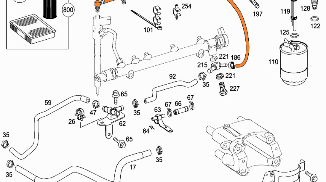 Conducta Retur Injector Bosch Mercedes-Benz Vito W639 2003→ 0 928 402 086