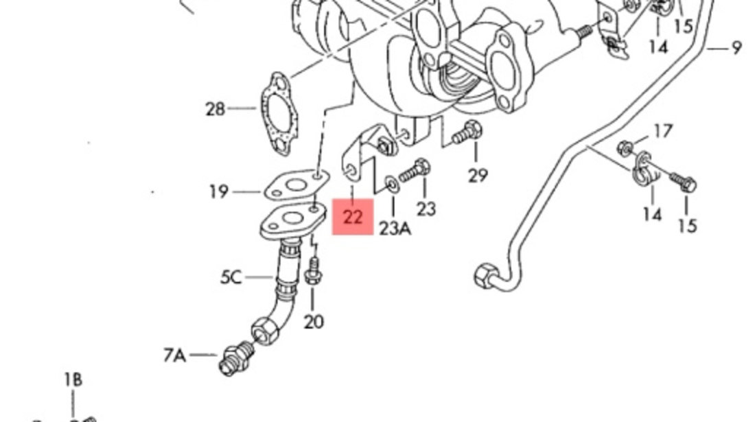 Conducta retur ulei turbina ​Volkswagen Passat B6 (3C2) Berlina 2008 2.0 TDI OEM 03G145535F