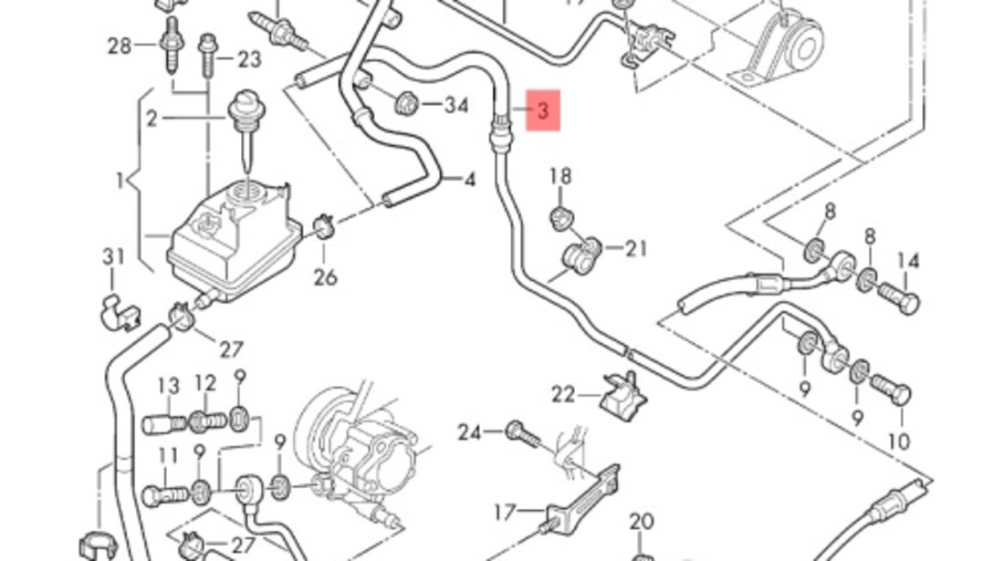 Conducta servodirectie 1J1422891F Seat Leon (1M1) Hatchback 2006 1.9 TDI SEAT LEON (1M1) [ 1999 - 2006 ] OEM 1J1422891F