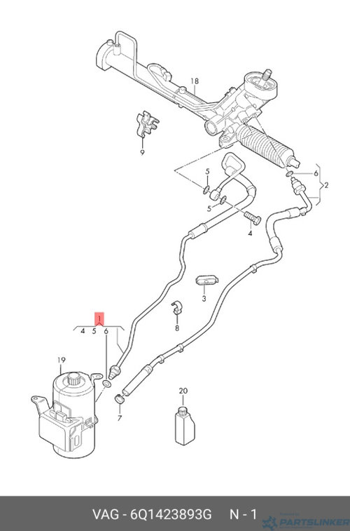 Conducta servodirectie Seat Cordoba (6L2) Berlina 2003 1.9 SDI OEM 6Q1423893G