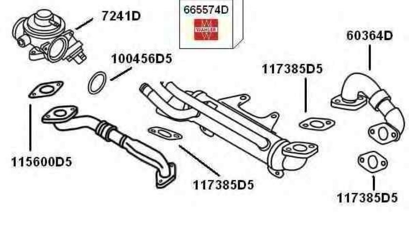 Conducta tubulara Supapa-AGR VW PASSAT 3B2 Producator WAHLER 60364D