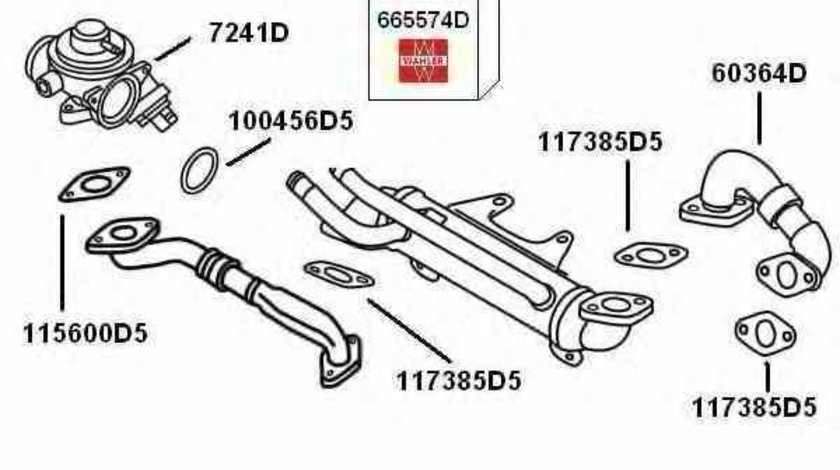 Conducta tubulara Supapa-AGR VW PASSAT Variant 3B5 WAHLER 60364D