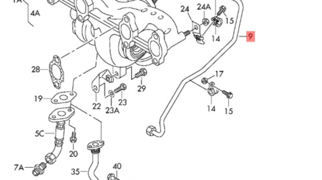 Conducta tur ulei turbo Volkswagen Passat (3C5) Variant 2.0 TDI BMP 2007 OEM 03G145771R