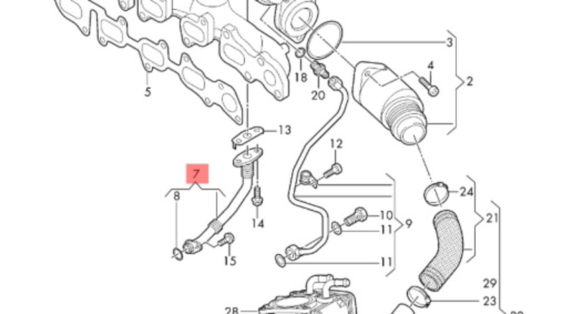 Conducta ulei, incarcare VOLKSWAGEN PASSAT Variant (3G5) [ 2014 - > ] TDI (CRLB, DBGA, DFGA) 110KW|150HP OEM 04L145736E 04L 145 736 E
