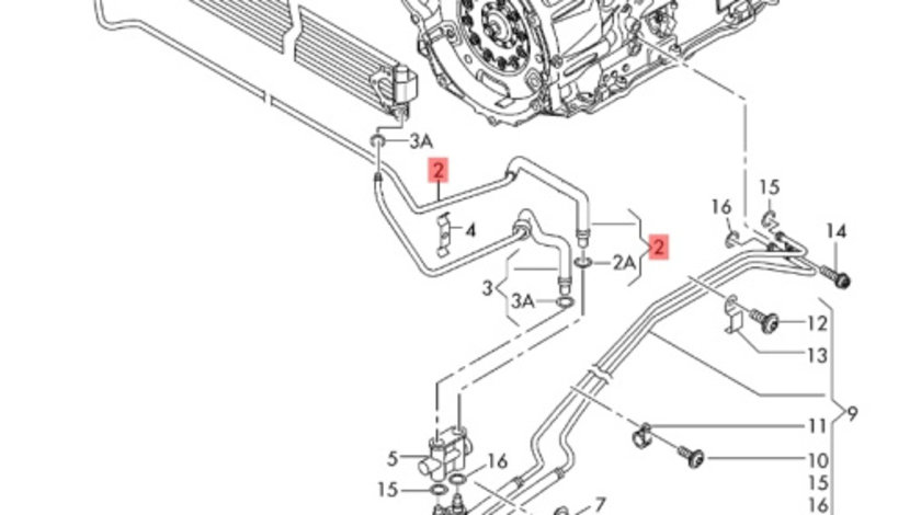 Conducta ulei racire cutie viteze automata Volkswagen Amarok 2.0 bi-tdi DSG 4motion 2014 2015 OEM 2H0317821A