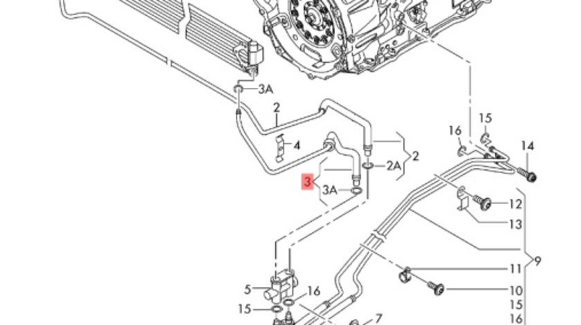 Conducta ulei racire cutie viteze automata Volkswagen Amarok 2.0 bi-tdi DSG 4motion 2014 2015 OEM 2H0317822A