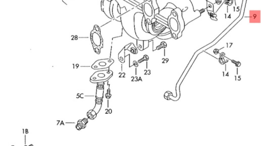 Conducta ulei tur turbo ​Volkswagen Passat B6 (3C2) Berlina 2007 1.9 TDI OEM 038145771AG