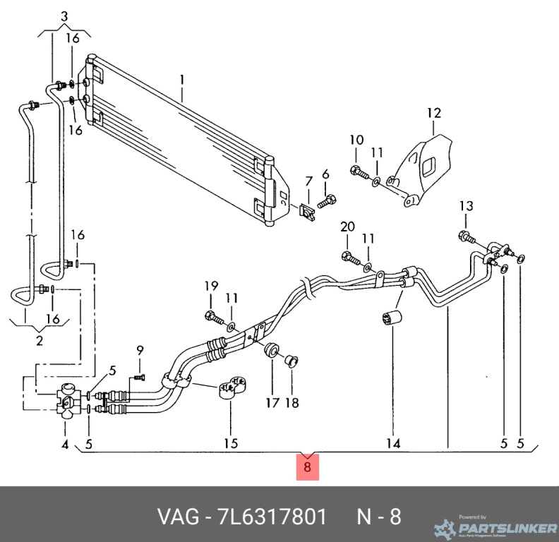 Conducta ulei Volkswagen Touareg (7LA) 2.5 TDI 2006 BAC OEM 7L6317801