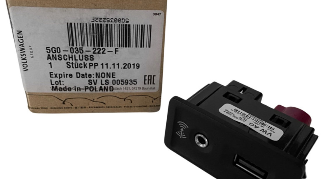 Conector Auxiliar Usb / Jack Oe Volkswagen Caddy 4 2015→ 5G0035222F