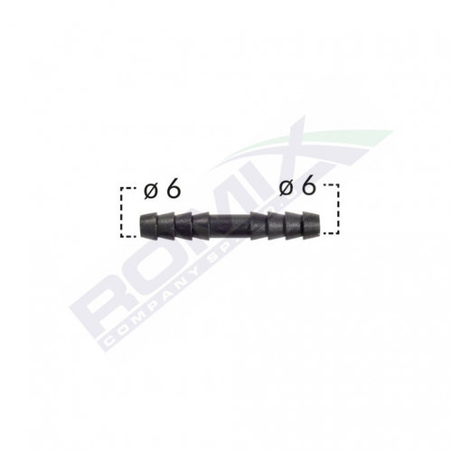 Conector Drept Furtun Conducta 6mm - Negru Set 10 Buc Romix B25401