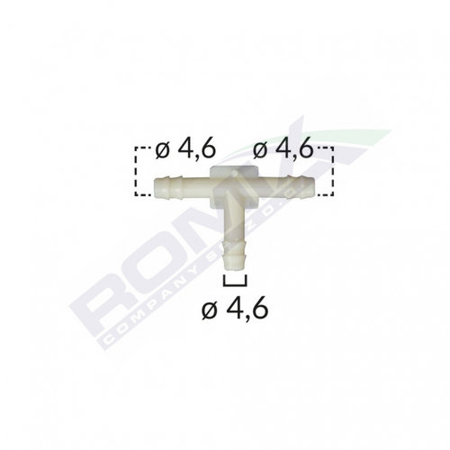 Conector Furtun Teu Universal 4.6mm - Alb Set 10 Buc Romix B21101-RMX
