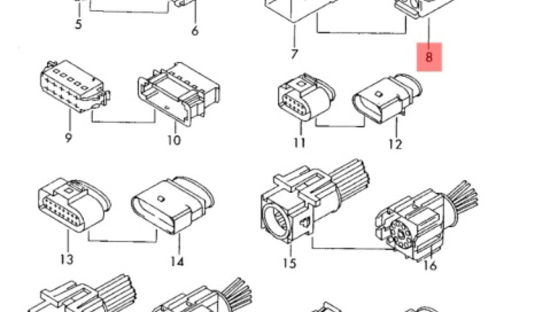 Conector instalatie electrica cu 10 pini Audi A3 (8L) Coupe 2003 1.9 TDI OEM 1J0937733D