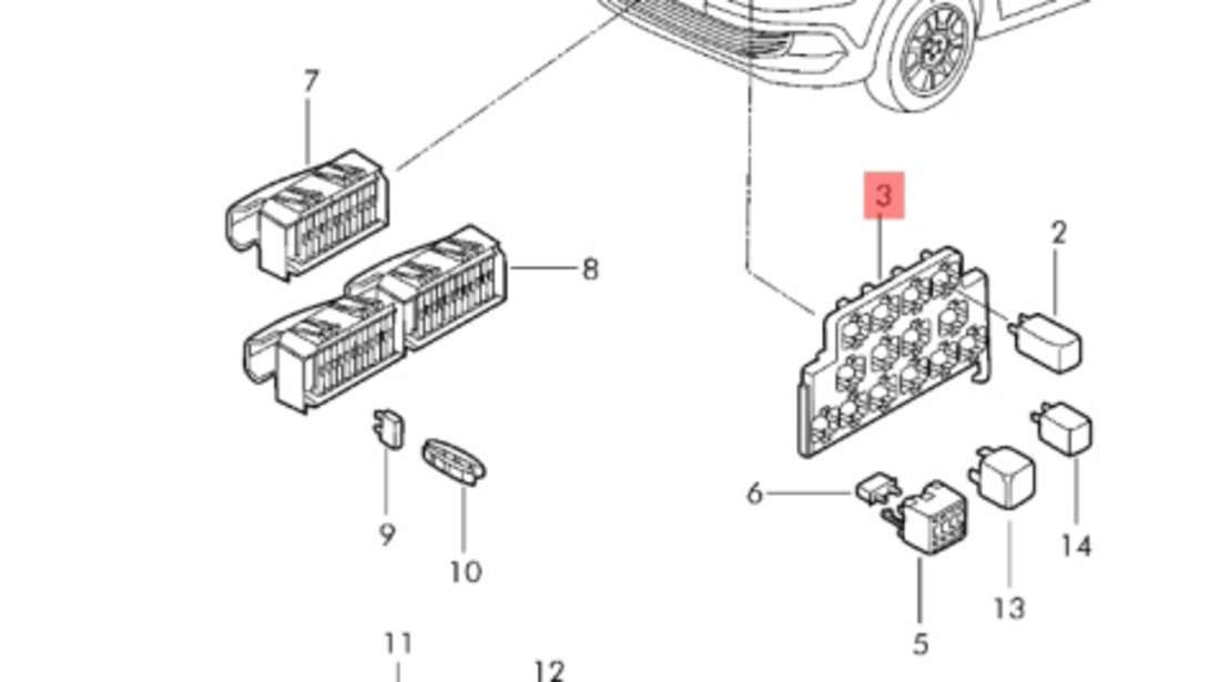 Conector instalatie electrica cu 10 pini Volkswagen Sharan (7M9) Monovolum 2001 1.9 TDI OEM 7M0937632