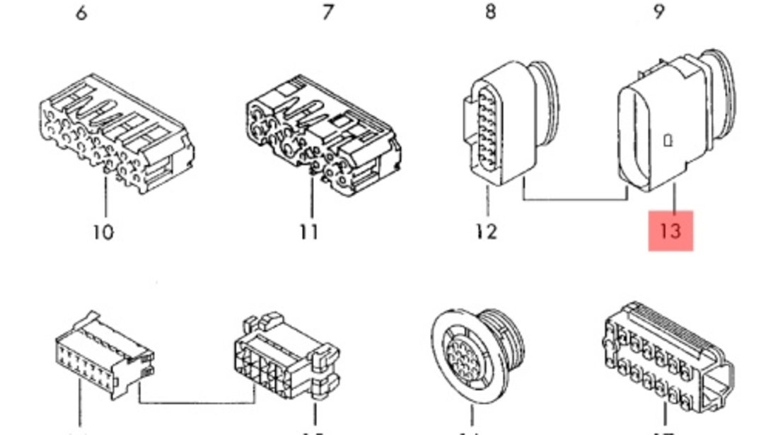 Conector instalatie electrica cu 14 pini Volkswagen Polo (6K5) Break 2000 1.4 16V OEM 6X0973817