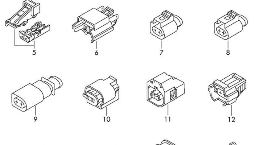 Conector instalatie electrica cu 2 pini Volkswagen Seat Skoda Audi 2005 2006 2007 2008 2009 2010 2012 2013 2014 OEM 4D0971992