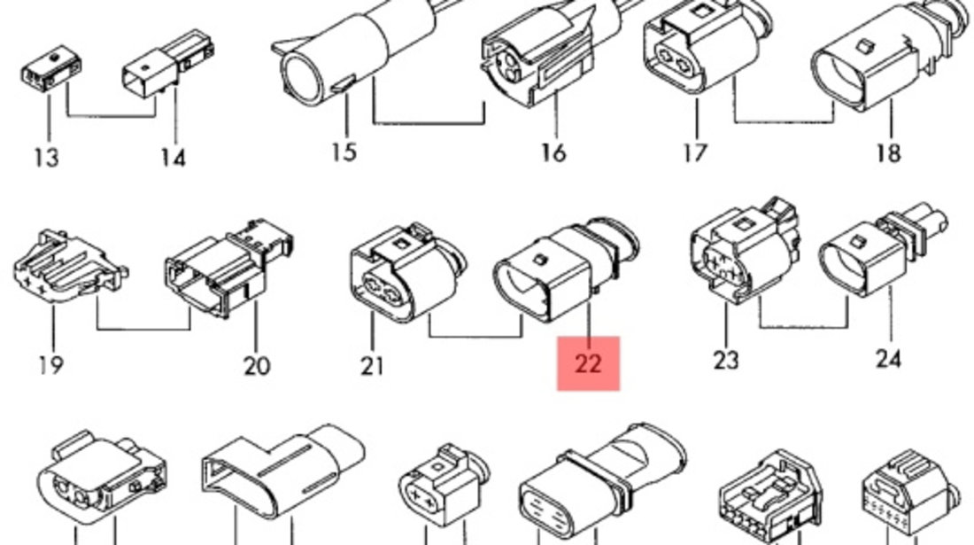 Conector instalatie electrica cu 2 pini Volkswagen Golf 4 (1J1) Hatchback 2003 1.9 TDI OEM 1J0973852