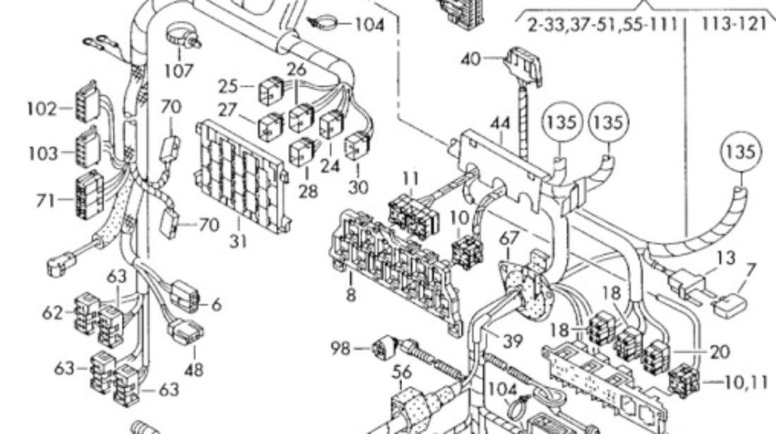 Conector instalatie electrica cu 23 pini Volkswagen Golf 4 (1J1) Hatchback 2003 1.9 TDI OEM 1J0962623C