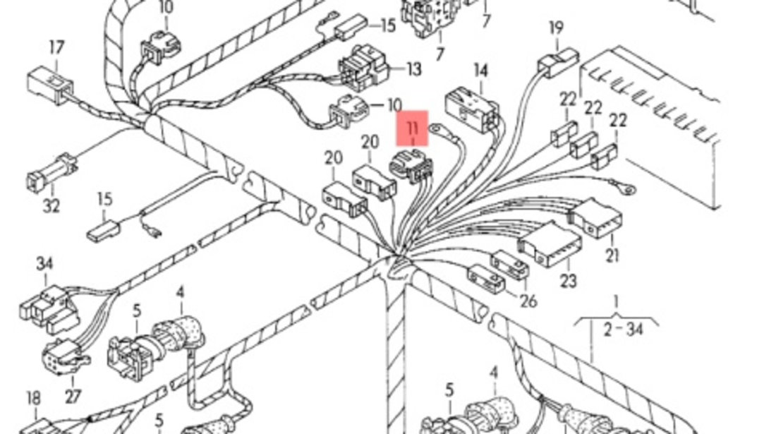 Conector instalatie electrica cu 3 pini Audi A3 (8L) Coupe 2003 1.9 TDI OEM 893971633