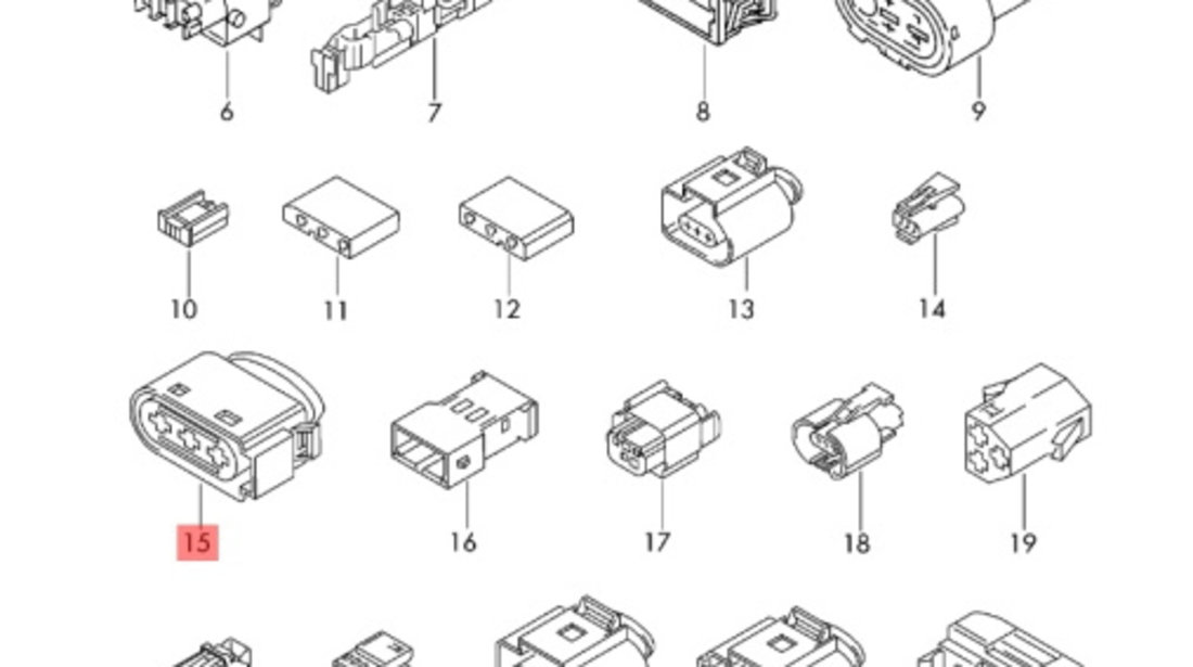 Conector instalatie electrica cu 3 pini Volkswagen Golf 4 (1J1) Hatchback 2003 1.9 TDI OEM 968402-1C