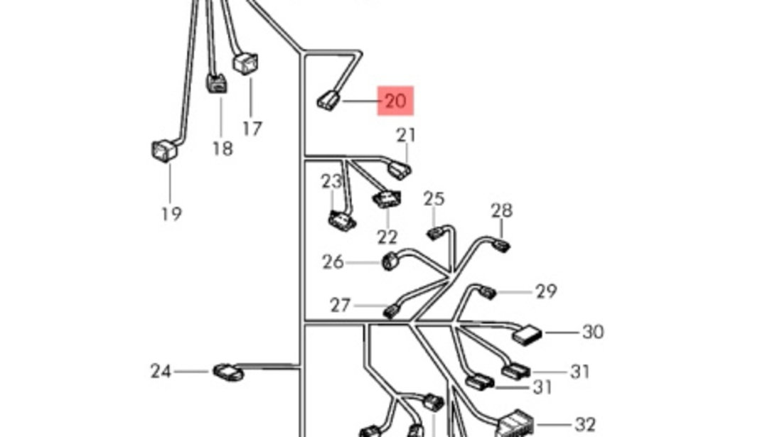 Conector instalatie electrica cu 4 pini Skoda Superb (3U4) Berlina 2005 1.9 TDI SKODA SUPERB (3U4) [ 2001 - 2008 ] OEM 6N0972704D