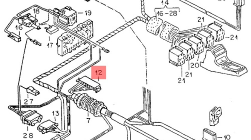 Conector instalatie electrica cu 6 pini Volkswagen Seat Skoda Audi 2005 2006 2007 2008 2009 2010 2012 2013 2014 OEM 191972723