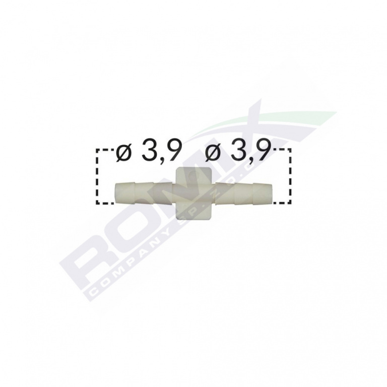 Conector Liniar Furtun Conducta Universal 3.9mm - Gri Set 5 Buc Romix C60657-RMX