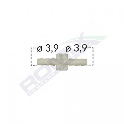 Conector Liniar Furtun Conducta Universal 3.9mm - Gri Set 5 Buc Romix C60657-RMX