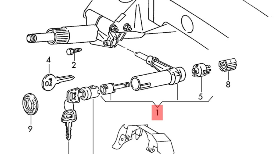 Contact cu cheie Audi A6 C5 (1997-2005) 4B0905851F OEM 4B0905851F