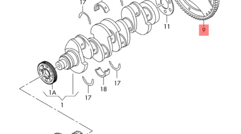 Coroana dintata volanta cutie Volkswagen Amarok 2.0 bi-tdi DSG 4motion 2014 2015 OEM 2H0105323