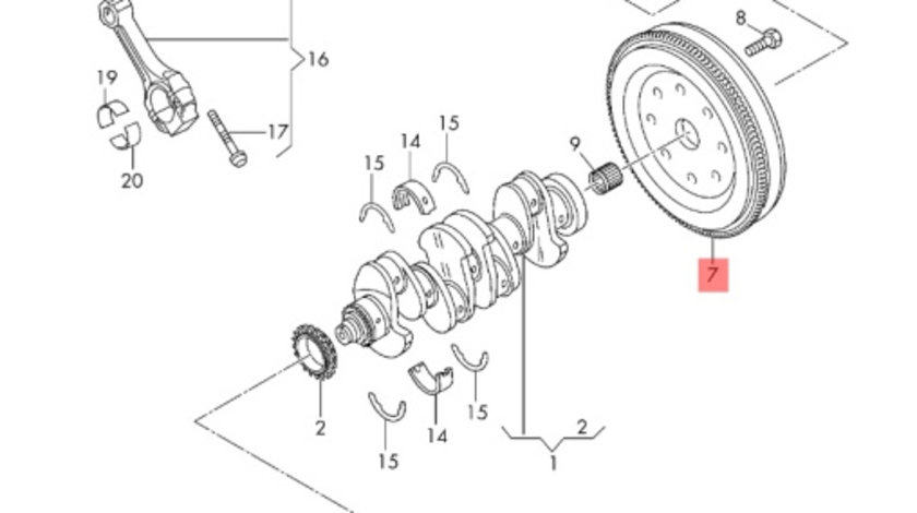 Coroana volanta Audi A4 B8 (8K) Avant 2011 2.0 TDI OEM 03G105323K