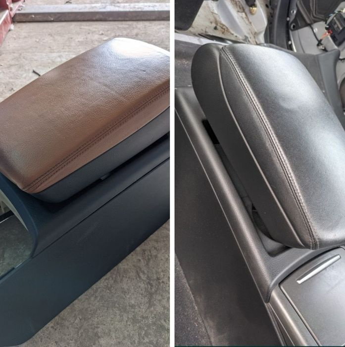 Cotiera Audi A6 C6 piele neagra maro consola centrala