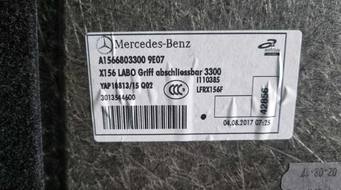 Covor portbagaj original A1566803300 Mercedes-Benz GLA (X156)
