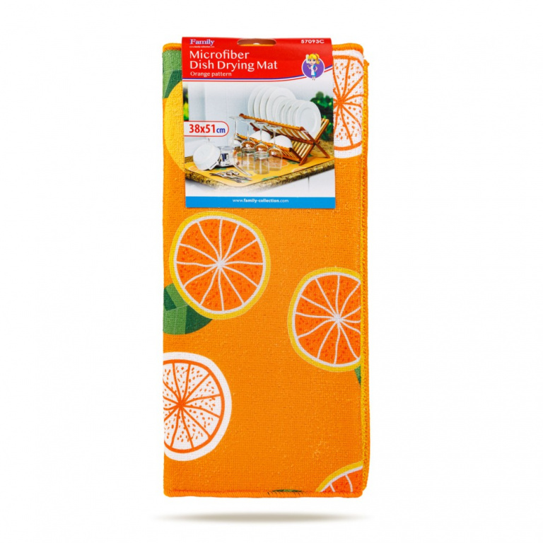 Covoraș de uscare vase din microfibră - 38 x 51 cm - model portocaliu 57093C