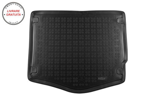 Covoras Tavita Portbagaj din Cauciuc Negru compatibil cu Ford Focus MK3 Hatchback (2011-2018)