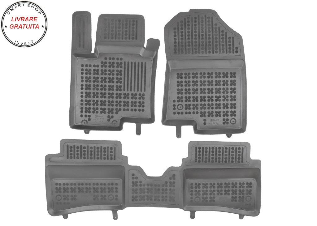 Covorase interior cauciuc tip tava negru Hyundai BAYON 2021 - 3-Piese