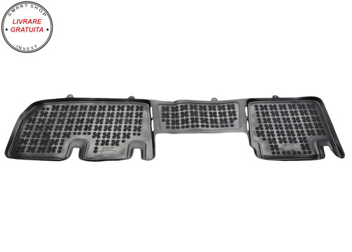 Covorase interior cauciuc tip tava negru Renault TRAFIC III - middle with aer vents, with passanger ...