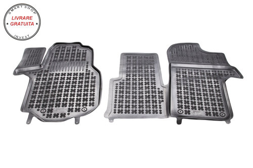 Covorase interior cauciuc tip tava negru Volkswagen CRAFTER II - front 2, 3 passenger with an extra ...