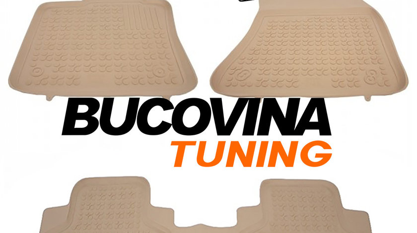 Covorase presuri auto crem din cauciuc BMW X5 F15 (13-18)