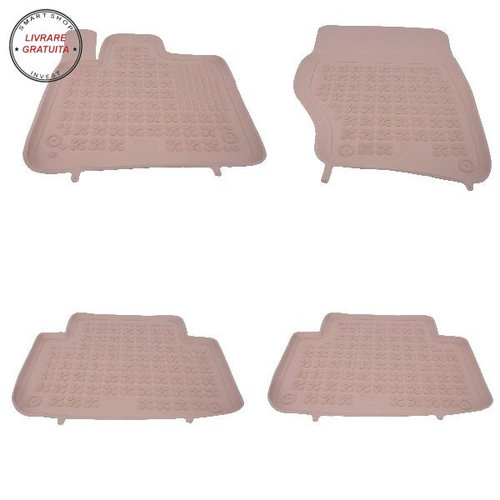 Covorase Presuri Auto din Cauciuc Crem Audi Q7 4L (2005-2015)