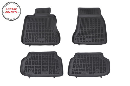 Covorase Presuri Auto Negru din Cauciuc compatibil cu BMW seria 7 (F01) 2008-2015