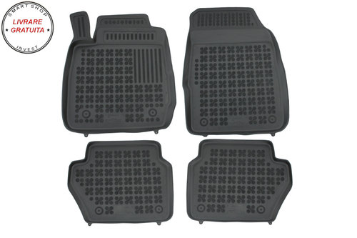 Covorase Presuri Auto Negru din Cauciuc compatibil cu FORD Fiesta VII 08/2008-