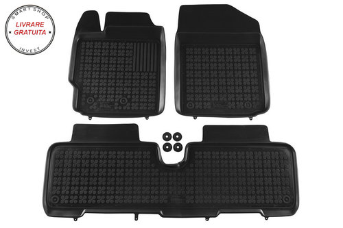 Covorase Presuri Auto Negru din Cauciuc compatibil cu TOYOTA Urban Cruiser 2009-, Yaris II 2005-2011