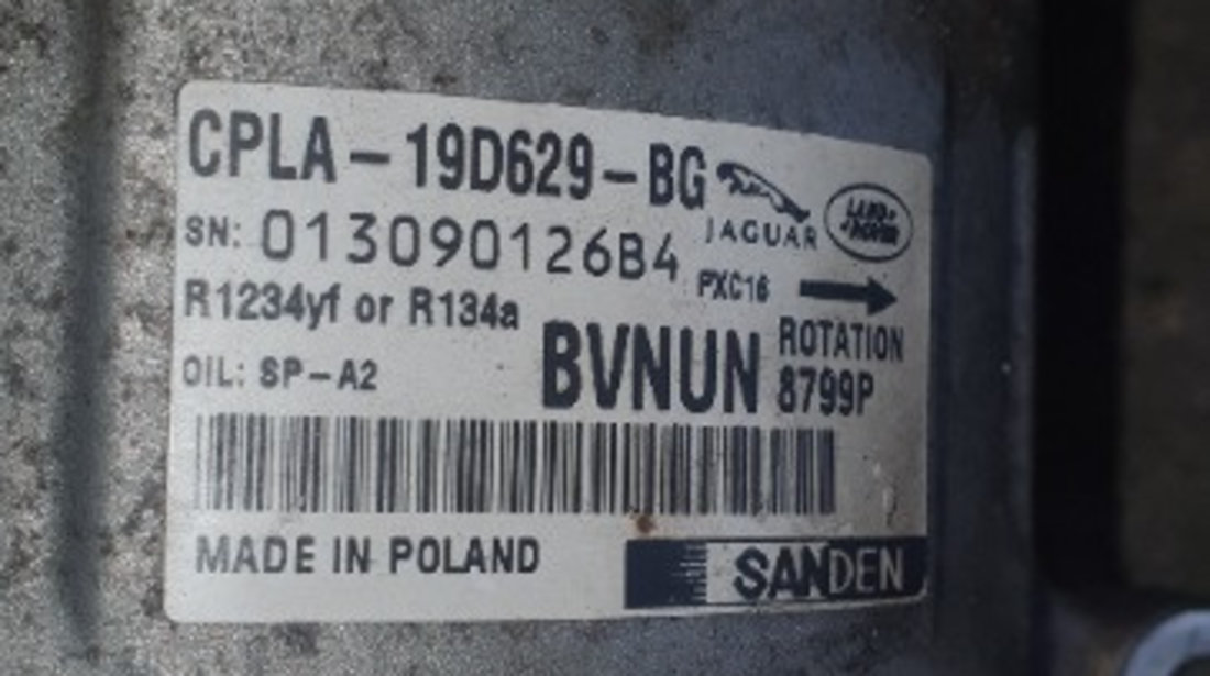 CPLA-19D629-BG Compresor AC Land Rover Range Rover Discovery 5 (L462) 2.0 d diesel 204DTD, 204DTA, PT204