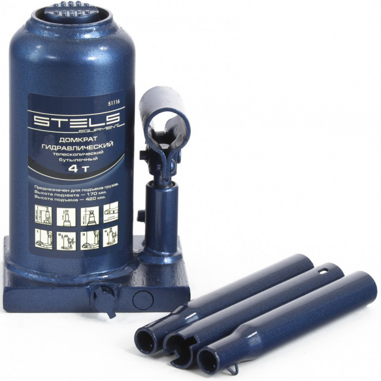 Cric Hidraulic Butelie Telescopic 4T Ridicare H 170-420MM 51116