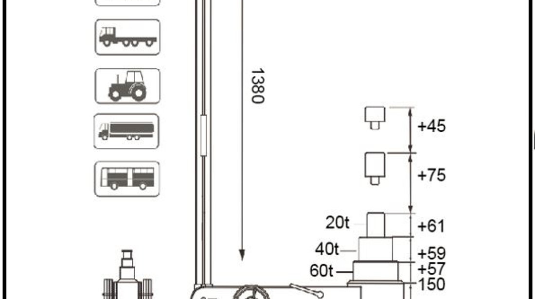 Cric Hidraulic Mobil 60T / 20T / 40T Profitool 0XPTPH0045