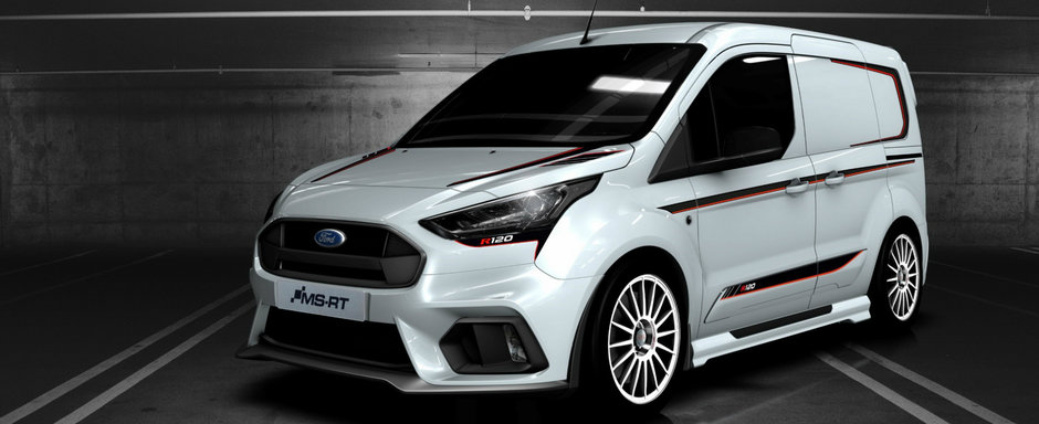 Cu asa masina n-ar mai intarzia curierul. Cel mai tare Ford Transit Connect are jante OZ si bodykit rally