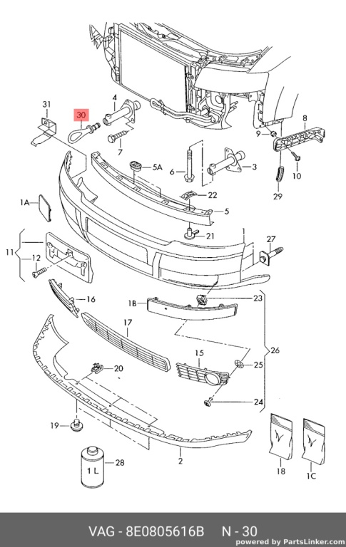 Cui tractare Audi A4 8E 2002 2003 Sedan OEM 8E0805616B