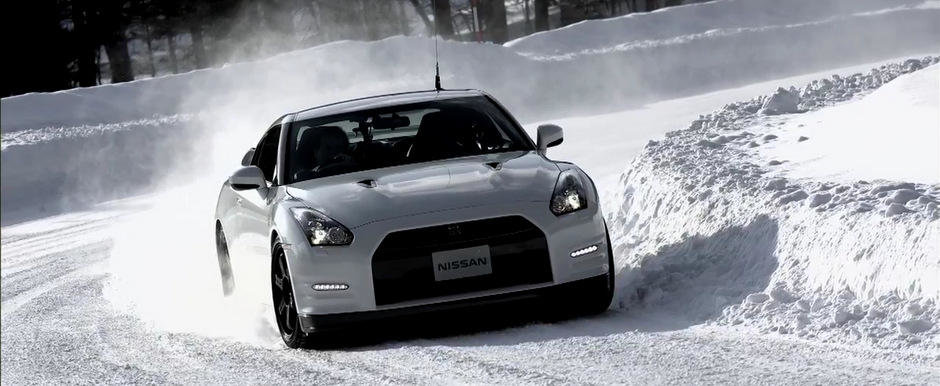 Cum se descurca in zapada supercarul japonez Nissan GT-R Cum se descurca in zapada supercarul japonez Nissan GT-R