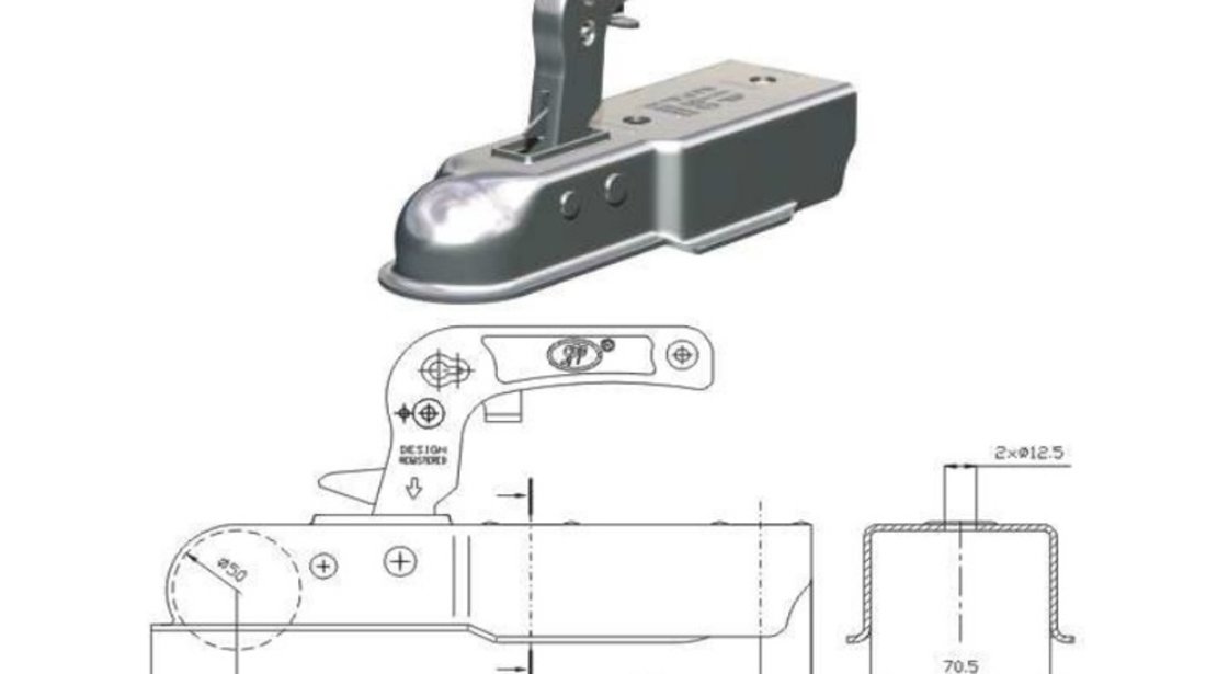 Cupla Remorca Patrata 750J