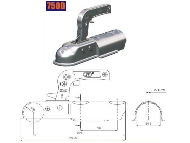 Cupla Remorca Rotunda 750D